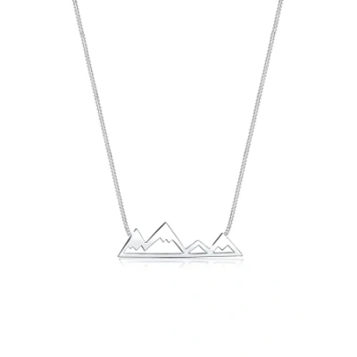 Abbildung von Elli Mountain Reise Cutout Halskette, Damen, Größe: 45, Silber
