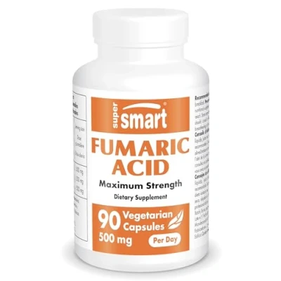 Abbildung von Fumaric Acid 500 mg Hilft bei der Bekämpfung von Plaques und Entzündungen Haut Schüppchen Vegan GVO frei Supersmart
