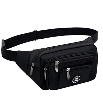 Abbildung von wasserdichte Bauchtasche Damen Herren für Reise und Sport Plus Size, Hüfttasche Sport, Wasserdicht Hüfttaschen Running Size (Schwarz)
