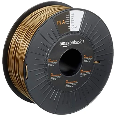 Abbildung von Amazon Basics 3D Drucker Filament aus PLA Kunststoff, 1.75 mm, Goldfarben, 1 kg Spule