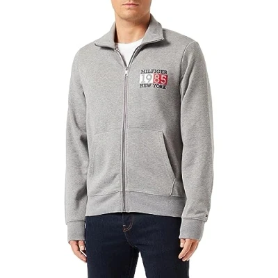 Abbildung von Tommy Hilfiger NEW YORK FLAG ZIP Through Sweatjacke, Herren, Größe: Medium, Medium grey heather
