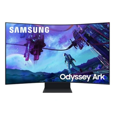 Abbildung von Samsung Odyssey Ark G97NC (2nd Gen), Curved Gaming Monitor, 55 Zoll, Mini LED VA Panel, 4K UHD Auflösung, AMD FreeSync Premium Pro, Reaktionszeit 1 ms, Bildwiederholrate 165 Hz, Schwarz, S55CG970N