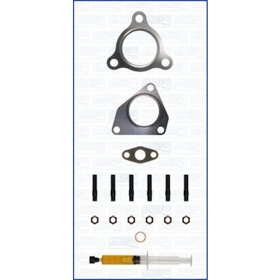 Abbildung von AJUSA JTC11487 Montagesatz, Lader with studs, syringe oil mit Dichtungen Montageanleitung AUDI: A4 B7 Avant, Saloon, A6 C6 Avant