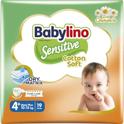 Abbildung von Babylino Sensitive Baby Windeln Größe 4+, Maxi Plus (10 15Kg), 19 Stück