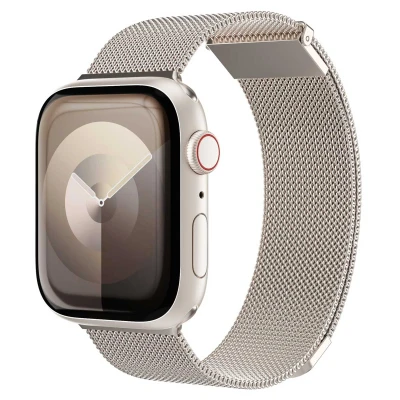 Abbildung von Vonmählen Apple Watch Armband Milanees Weiß Geeignet für 38/40/41/42 mm Champagne