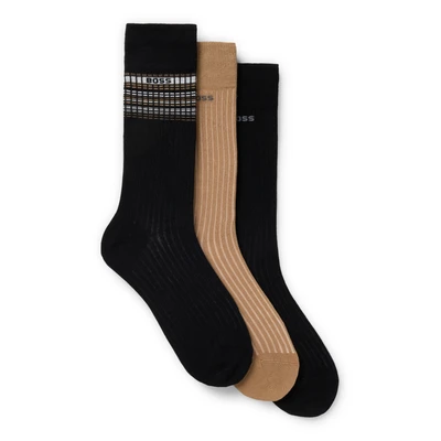 Abbildung von BOSS Freizeitsocken »3P RS Rib Stripe«, (Packung, 3 Paar), mit Logo