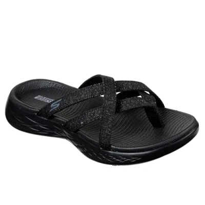 Abbildung von Skechers Damen ON The GO 600 Dainty Sandalen, Black/Gray Textile, 41 EU