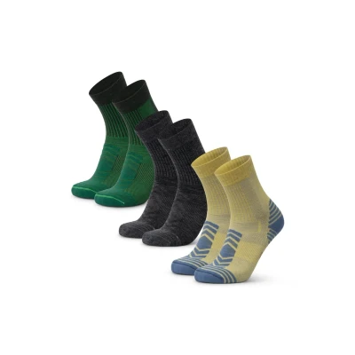 Abbildung von Danish Endurance 3 PACK Sportsocken Multicolor green grey yellow, Größe: 35 38, yellow