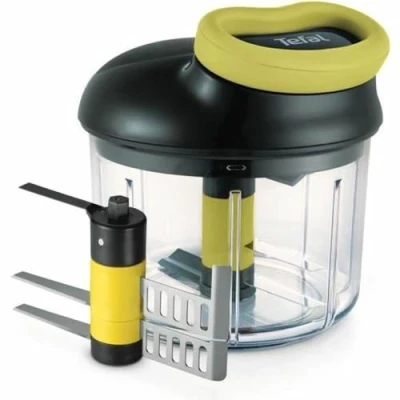 Abbildung von Tefal K1321324 Manueller Zerkleinerer 5 Sekunden mit spezieller Püree Klinge 900 ml Passierklinge zum Schneiden und Mixen von Gemüse, Fleisch, Nüssen, Zwiebeln Klingen aus Edelstahl