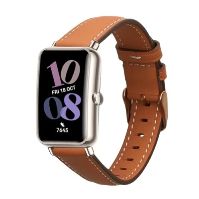 Abbildung von kwmobile Armband kompatibel mit Huawei Watch Fit Mini Echtleder Fitnesstracker Sportarmband Band