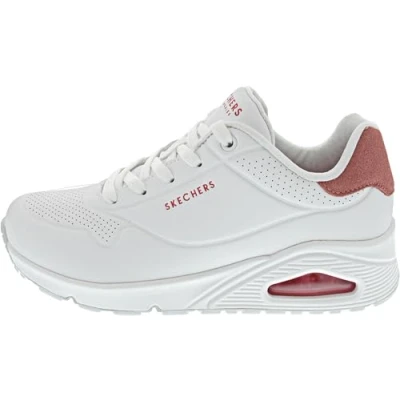 Abbildung von Skechers Damen UNO, Weißer Durabuck Korallenlederbesatz, 37.5 EU