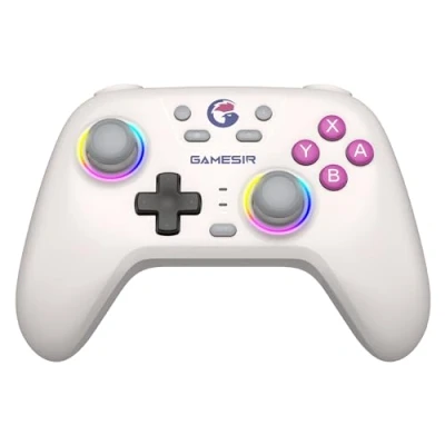 Abbildung von GameSir Nova Wireless Switch Pro Controller für Switch/Lite/OLED, mit Hall Effekt JoySticks, RGB LED, Turbo, programmierbar, Bewegungssteuerung, Wake Up Funktion (Weiß)