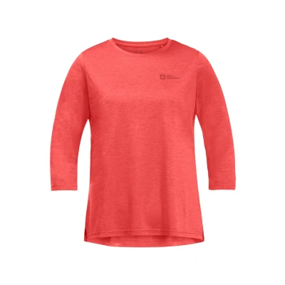 Abbildung von Jack Wolfskin Crosstrail 3/4 Langarmshirt, Damen, Größe: XL, Vibrant red