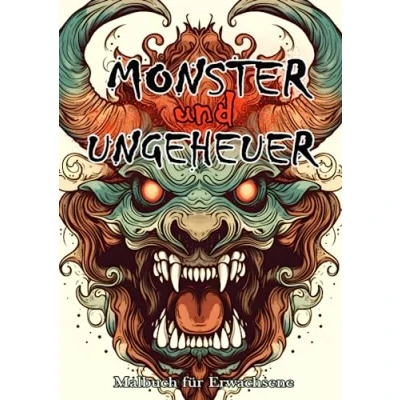 Abbildung von Monster und Ungeheuer. Malbuch für Erwachsene.: Vorlagen mit 50 unheimlichen düsteren Fantasy, Horror Halloween Kreaturen zum Ausmalen.