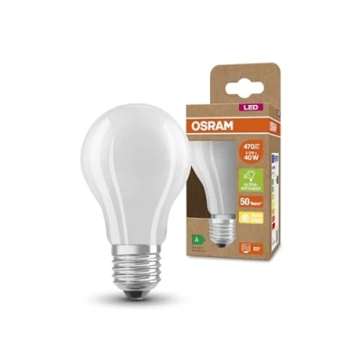 Abbildung von OSRAM LED Stromsparlampe, Matte Birne mit E27 Sockel, Warmweiß (3000K), 2,5 Watt, ersetzt herkömmliche 40W Leuchtmittel, besonders hohe Energieeffizienz und stromsparend, 1er Pack