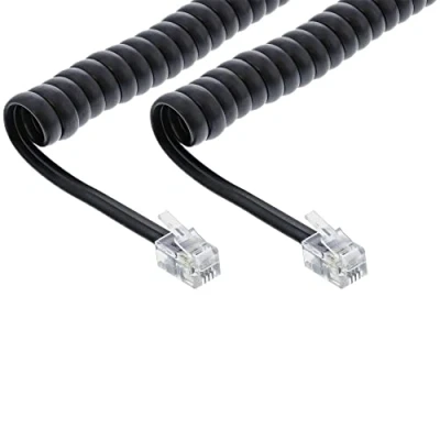 Abbildung von InLine 18893I Hörer Spiralkabel, RJ10 Stecker / Stecker, schwarz, max. 2m