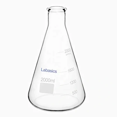 Abbildung von Labasics Erlenmeyerkolben aus Glas, Schmalmund Borosilikatglas Labor Kolben Erlenmeyer Flask mit Robustem Rand 2L