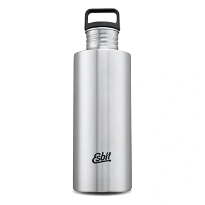 Abbildung von Esbit Trinkflasche Sculptor Edelstahl mit praktischem Loop Verschluss 1000 ml in Silber