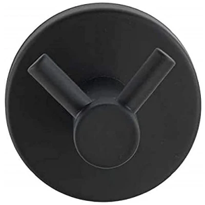 Abbildung von WENKO Wandhaken Duo Bosio Black matt, Edelstahl, inkl. Schraubmaterial, Ø 5,5x5,5 cm, Schwarz matt