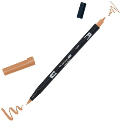 Abbildung von Tombow ABT 977 Fasermaler Dual Brush Pen mit zwei Spitzen, saddle brown