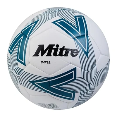 Abbildung von Mitre Impel L30P Fußball, hohe Strapazierfähigkeit, Formbeständigkeit, Weiß/Grün, 5