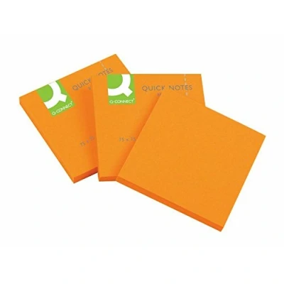 Abbildung von Q Connect KF10517 Haftnotizen Haftnotizblock neon orange