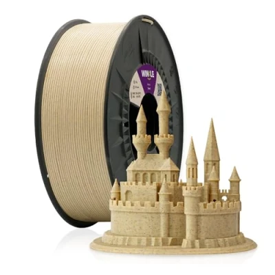 Abbildung von WINKLE PLA HD Textur Filament (strukturiert), Sand, 3D Drucker Filament, 2,85 mm, 1 kg, Maßgenauigkeit, Spule mit kg