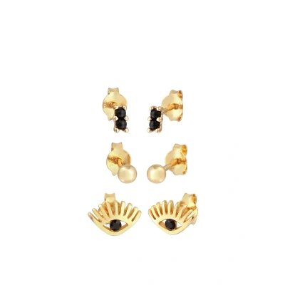 Abbildung von Elli EYE 3 PACK Basic Ohrringe goldcoloured, Damen, Größe: One Size, Gold coloured