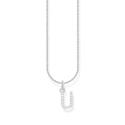 Abbildung von THOMAS SABO Halskette Buchstabe U 925 Sterling Silber mit Zirkonia KE2260 051 14