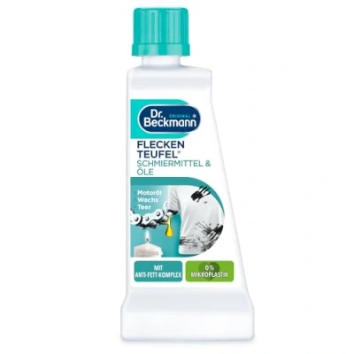 Abbildung von Dr. Beckmann Flüssig Fleckenteufel Schmiermittel &amp; Öle Spezialfleckentferner gegen Ölflecken, Teer und Kerzenwachs 50 ml, Frisch