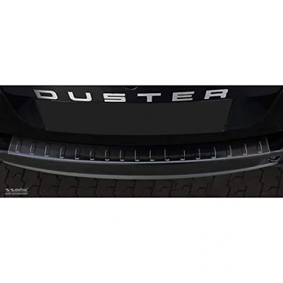 Abbildung von Avisa Schwarz Edelstahl Heckstoßstangenschutz kompatibel mit Dacia Duster 2010 2017 &#039;Ribs&#039;