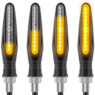 Abbildung von Kinstcks 4PCS Motorrad Indikatoren fließende Blinker Anzeigen 12V 12 LEDs Lampen für Roller Quad Cruiser Off Road