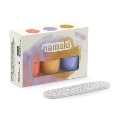 Abbildung von Namaki Bio Nagellack 3er Set für Kinder Sunset Wasserbasiert Abziehbarer Peel off Formel Mit Nagelfeile 3 x 7,5 ml