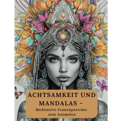 Abbildung von Achtsamkeit und Mandalas meditative Frauenporträts zum Ausmalen: Ein hinreißendes Malbuch für Erwachsene zur Entspannung, Stessabbau Meditation