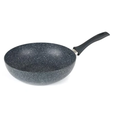 Abbildung von Russell Hobbs RH00851EU Frittierpfanne Mit Tiefem Rühren 28cm antihaft Wok Pfanne, BPA/PFOA frei, einfache Reinigung, Alle Kochfelder geeignet, Soft Touch Griffe Nightfall Stone, Blau Marmor