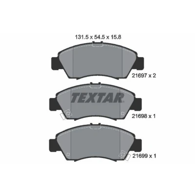 Abbildung von TEXTAR 2169701 Bremsbelagsatz mit akustischer Verschleißwarnung HONDA: Jazz 3, 2, CRX 3