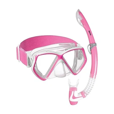 Abbildung von Mares Aquazone Combo Pirate Neon, bestehend aus Maske und Schnorchel Kinder 8 14 Jahre, Pink Trasparent