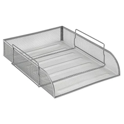 Abbildung von Osco Mesh Briefablage kratzfest stapelbar Einschub vorne hochkant Folio Format silber