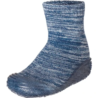 Abbildung von Playshoes Unisex Kinder Socke gestrickt Hohe Hausschuhe, Blau (Marine 11), 26/27 EU, 202101