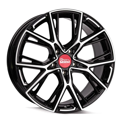 Abbildung von MAM WHEELS 5 loch 19Zoll 112mm Alufelge B4 Schwarz frontpoliert MAMB48519511245BFP Felge 8.50Zoll 45mm 72.6mm