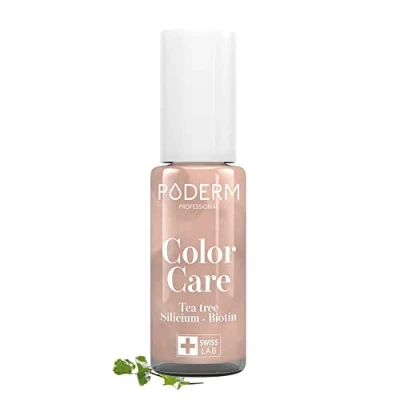 Abbildung von PODERM TEEBAUM NAGELLACK COLOR CARE Glänzendes Gold verbessert das Aussehen für die gelbe oder brüchige Nägel 2 in 1 PFLEGE Hergestellt der Schweiz