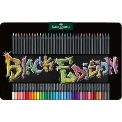 Abbildung von FABER CASTELL 116437 Buntstifte Blackwood, Black Edition, 36er Metalletui