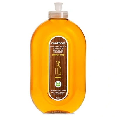 Abbildung von method Holzbodenreiniger mit Mandelduft, Bodenreiniger für Holzböden 739 ml, Packung 1 Stück.