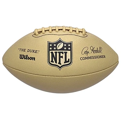 Abbildung von Wilson American Football NFL DUKE METALLIC EDITION, Mischleder, Offizielle Größe, Gold, WTF1826XB