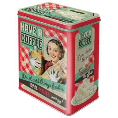 Abbildung von Nostalgic Art Retro Vorratsdose l, 3 Have A Coffee Geschenk Idee für Kaffee Fans, Große Dose aus Blech, Vintage Design, Deko