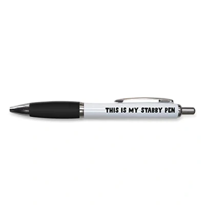 Abbildung von Tongue in Peach Lustiges Geschenk für Kugelschreiber, Arbeitskollegen, Abschiedsarbeit, Arbeit This Is My Stabby Stift Lustiger Witz Schreibwaren PP61