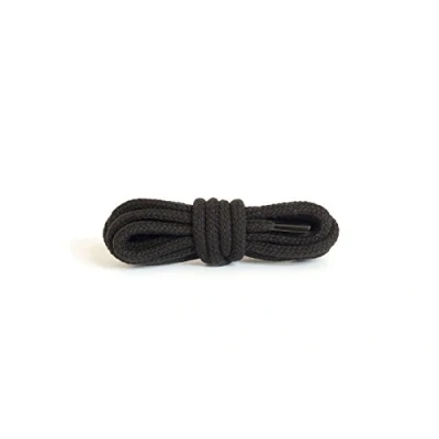 Abbildung von Kaps Runde, dicke Schnürsenkel, Durchmesser: 56 mm, strapazierfähig, aus 100% Baumwolle für Freizeitschuhe (150 cm 60 inch 7 bis 10 Schnürösenpaare / 91 Schwarz)