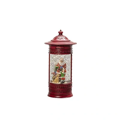 Abbildung von Konstsmide LED Wasserlaterne Briefkasten &quot;Weihnachtsmann mit Kind&quot;, an/aus Schalter, 5h Timer, 1 warm weiße Diode, batteriebetrieben &amp; USB, Innen, 0,1W, Batterie: 3 x AA 1,5V (exkl.) 4267 550