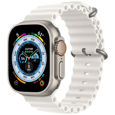 Abbildung von Apple 49MM Ocean BAND Uhren Zubehör, Größe: One Size, White