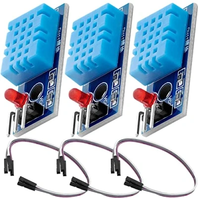Abbildung von AZDelivery 3 x DHT11 Breakout Modul mit Platine und Kabel Temperatursensor Luftfeuchtigkeitssensor kompatibel Arduino Raspberry Pi inklusive e Book!